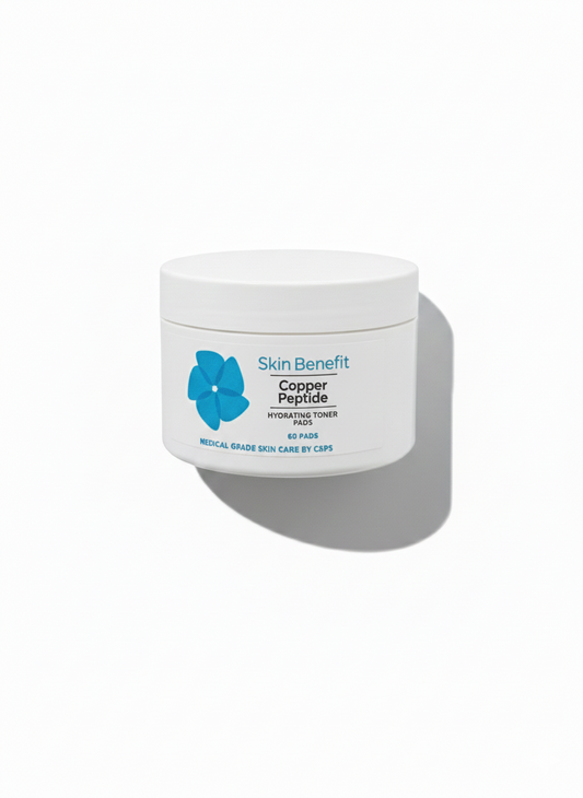 Skin Benefit Copper Peptide Serum for skin firming and collagen support with shadow on white background