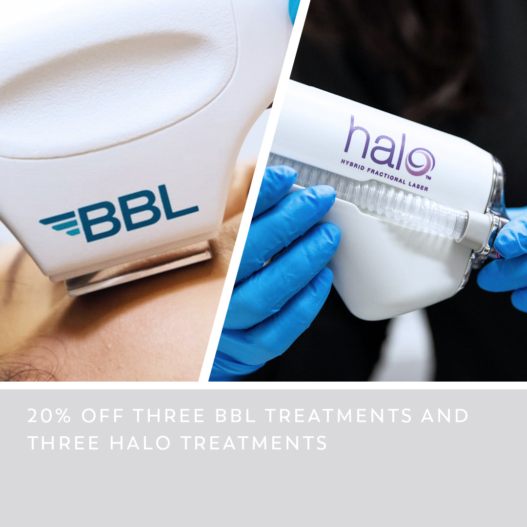 Three BBL Treatments + Three HALO Treatments (Face, Neck, & Chest) at 20% off